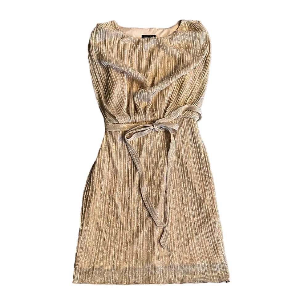 Elegant Gold Midi Dress